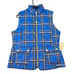 St. John's Bay Quilted Vest Pockets Full Zip Plaid Blue Black Medium
