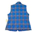 St. John's Bay Quilted Vest Pockets Full Zip Plaid Blue Black Medium
