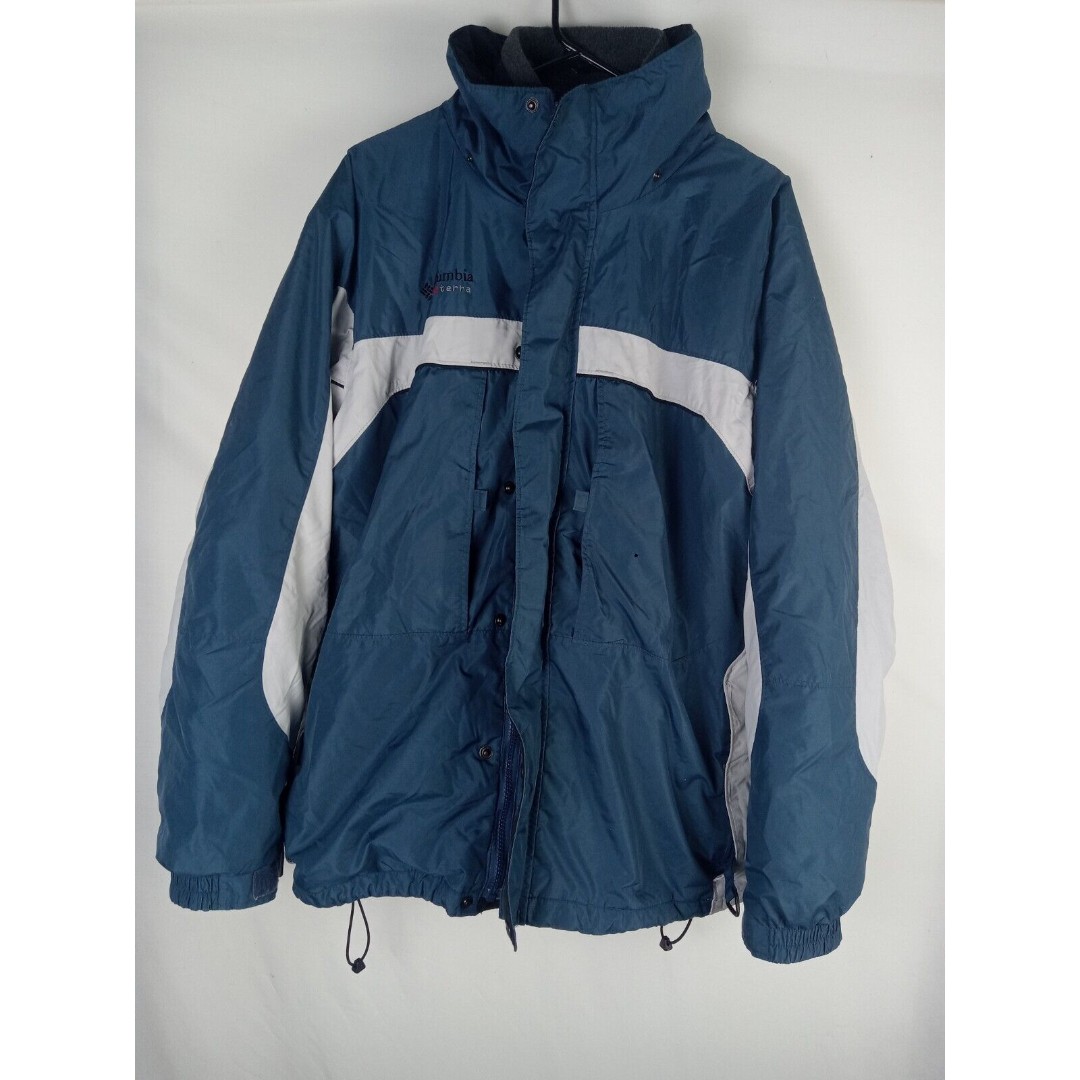 Columbia Cross Terra Mens 3 in 1 Interchange Blue/White Winter Jacket Sz L