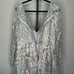 NWT MAC DUGGAL Pastel Multi Embellished Wrap Over Illusion Long Sleeve Gown
