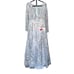 NWT MAC DUGGAL Pastel Multi Embellished Wrap Over Illusion Long Sleeve Gown