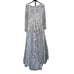 NWT MAC DUGGAL Pastel Multi Embellished Wrap Over Illusion Long Sleeve Gown