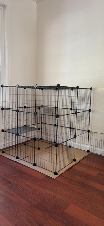 3-Tier Cat Playpen Enclosure - Detachable Metal Kennel for Indoor Use