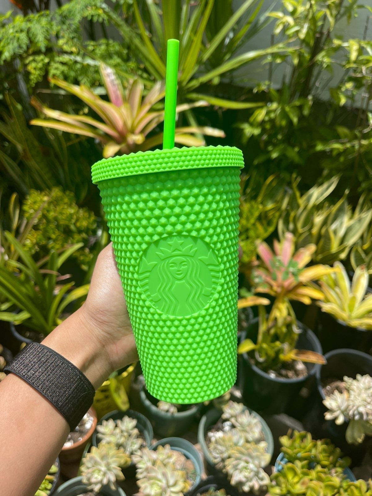 Starbucks Neon Green Studded Tumbler