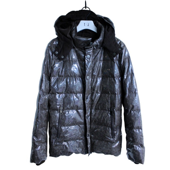 GOOSETECH Men's Gino Hooded Goose Feather Down Waterproof Medium Brown