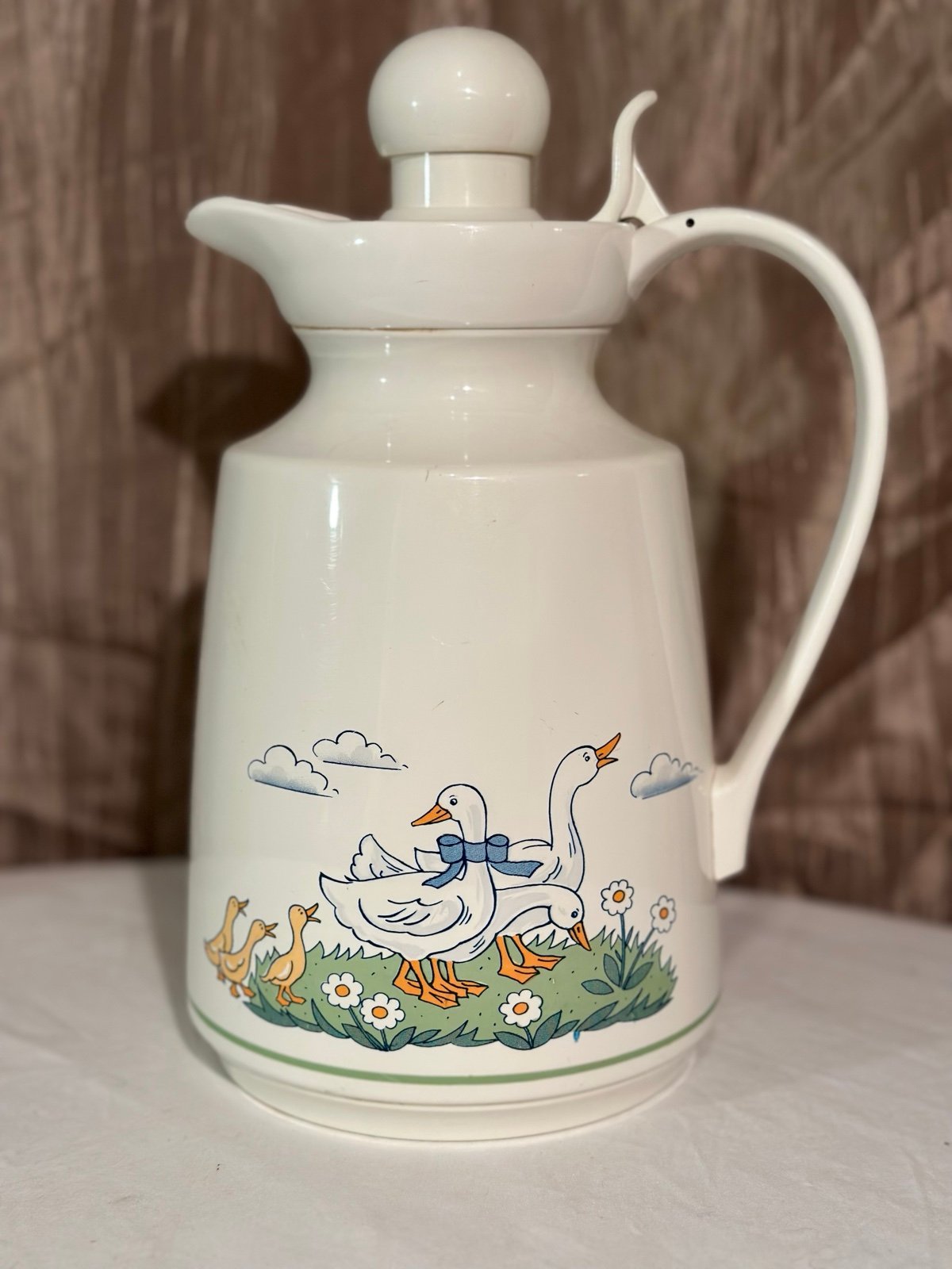 Vintage “Country Geese” Insulated Coffee Pot