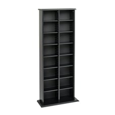 SALE OFF 10% Double Multimedia Storage Tower, Black Laminate Finish NEW PRODUCT