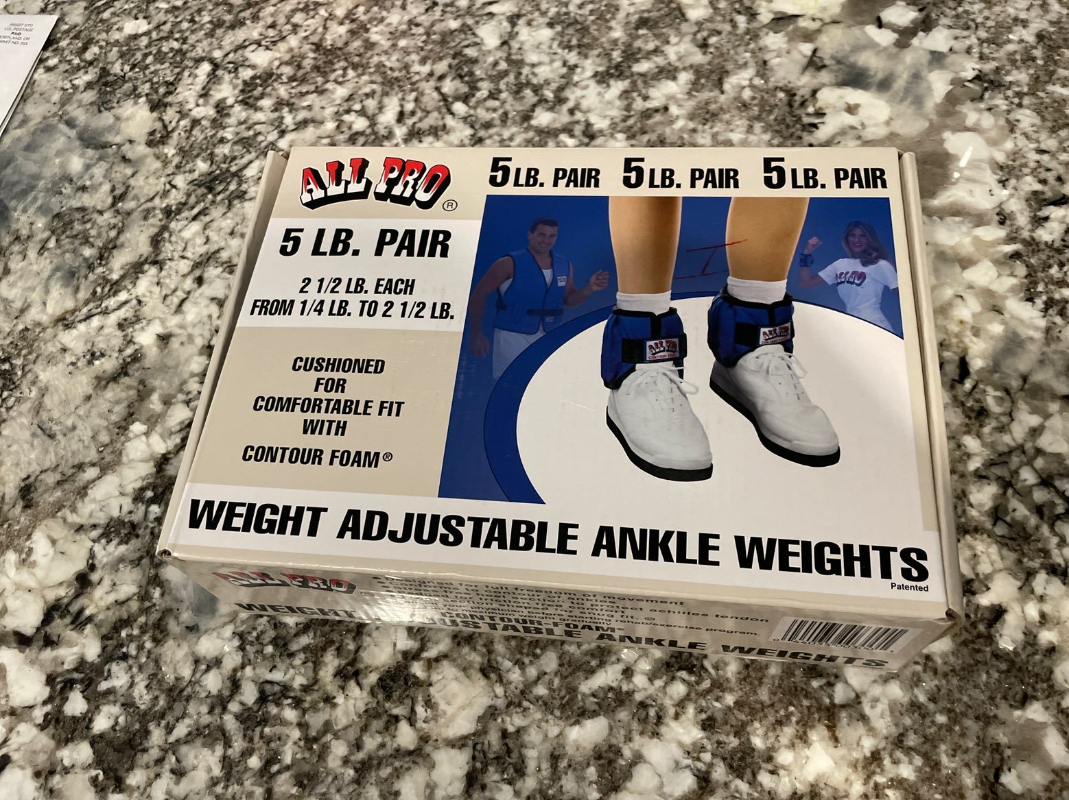 All Pro Blue Ankle Weights Pair of 2-1/2lb Weights - Adjustable