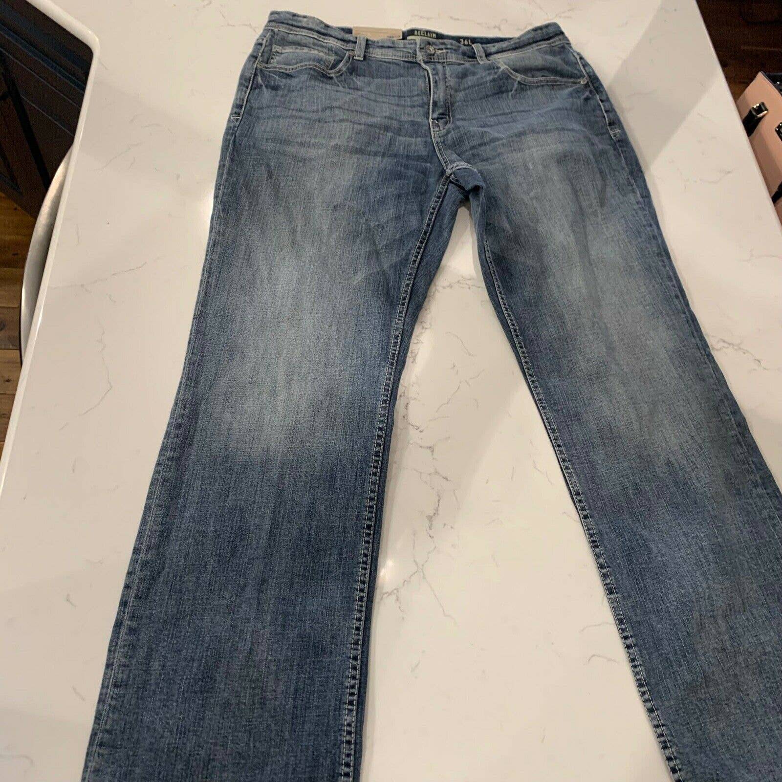 Reclaim Relaxed Denim Blue Jeans size 36L Men's RN 75720 NWT