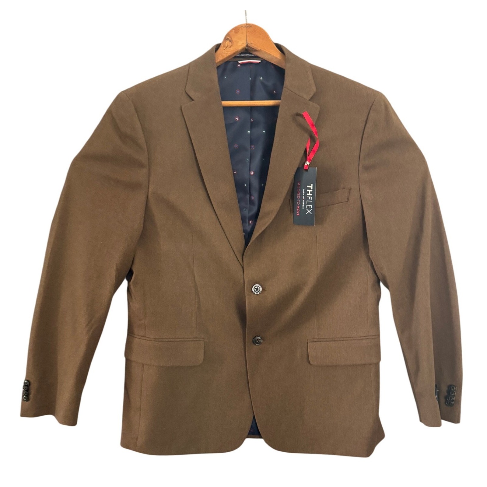 NWT Tommy Hilfiger Mens Brown Flex Blazer Jacket 42 REG 4900111058