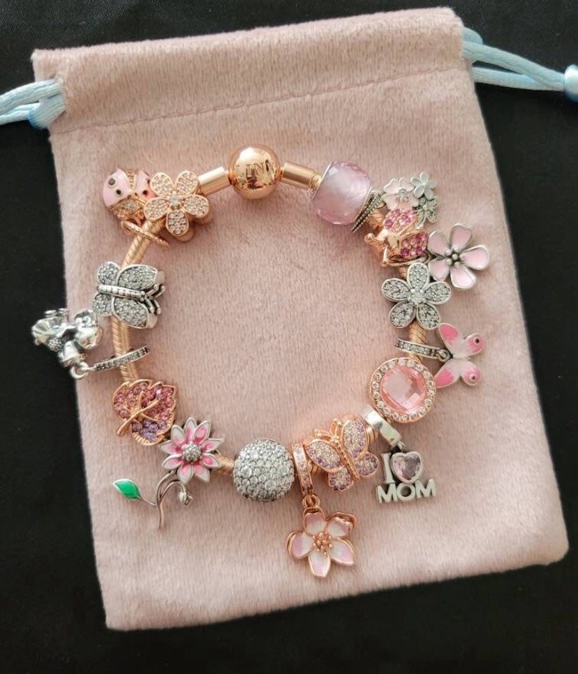 Linx Rose Gold Bracelet with Mom Themed Charms