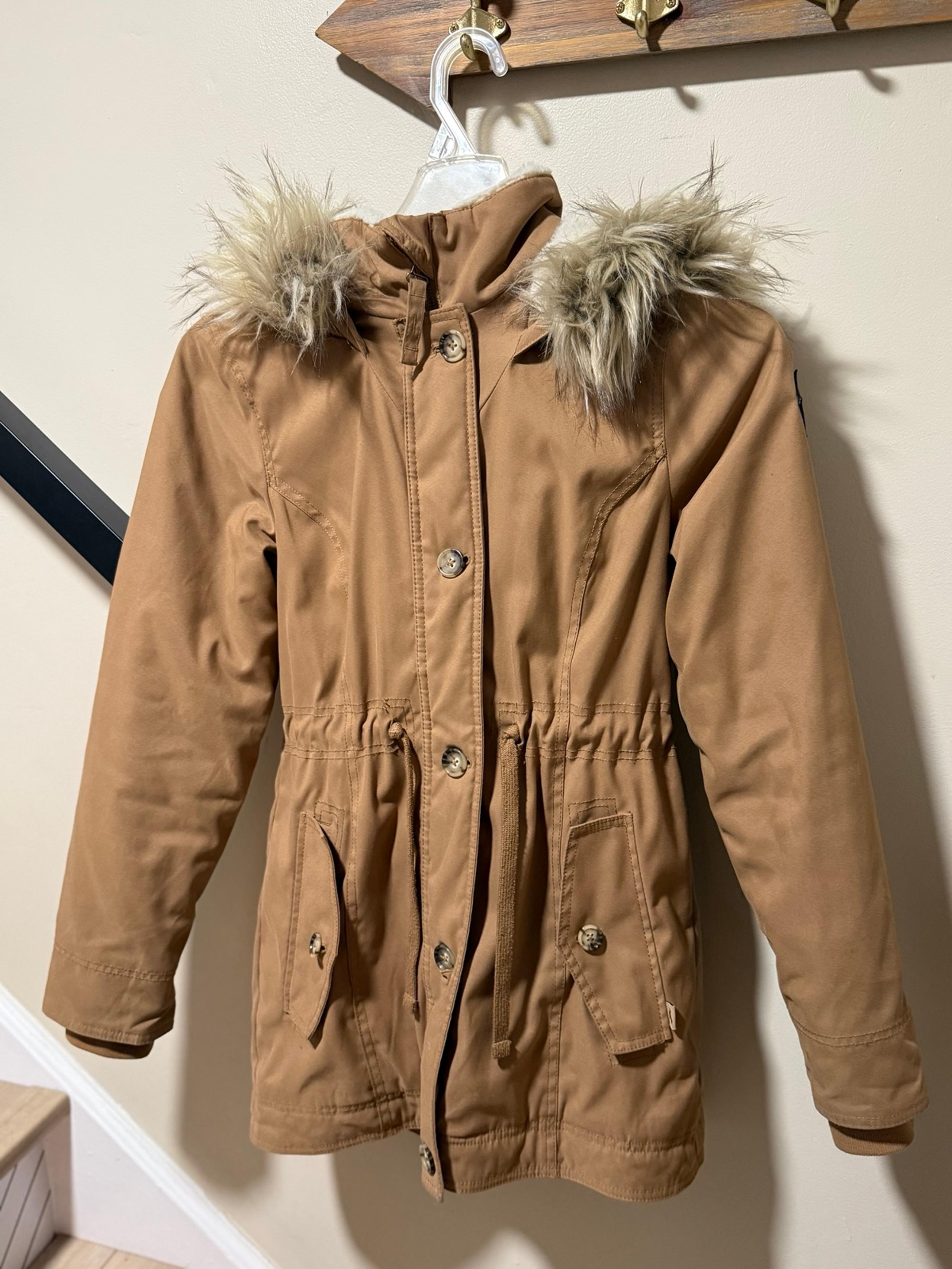 Hollister Faux Fur Lined Parka Small