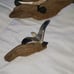 Driftwood sculptures Goose and seagull. James N Denny