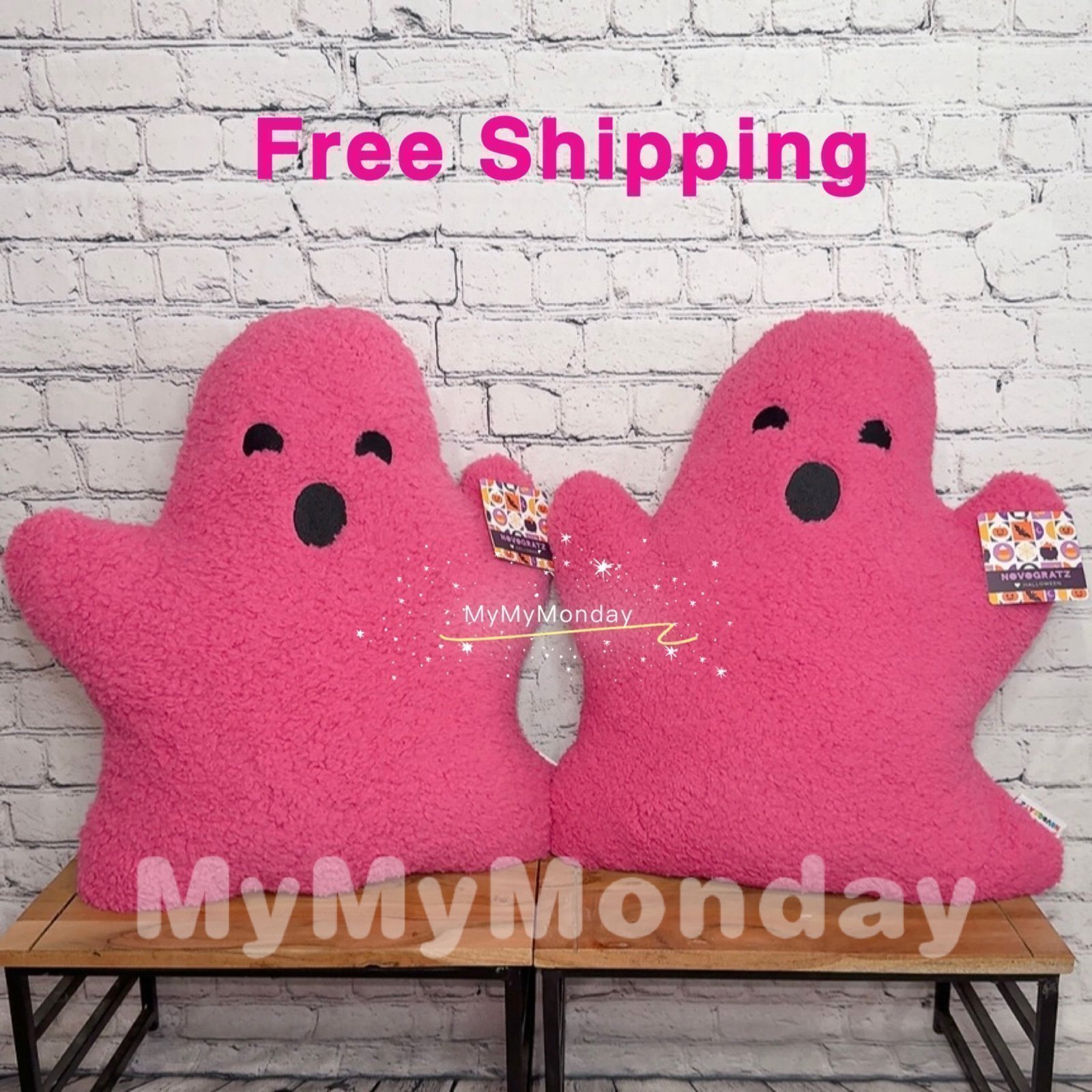 Halloween Pink Ghost Pillow Set of 2