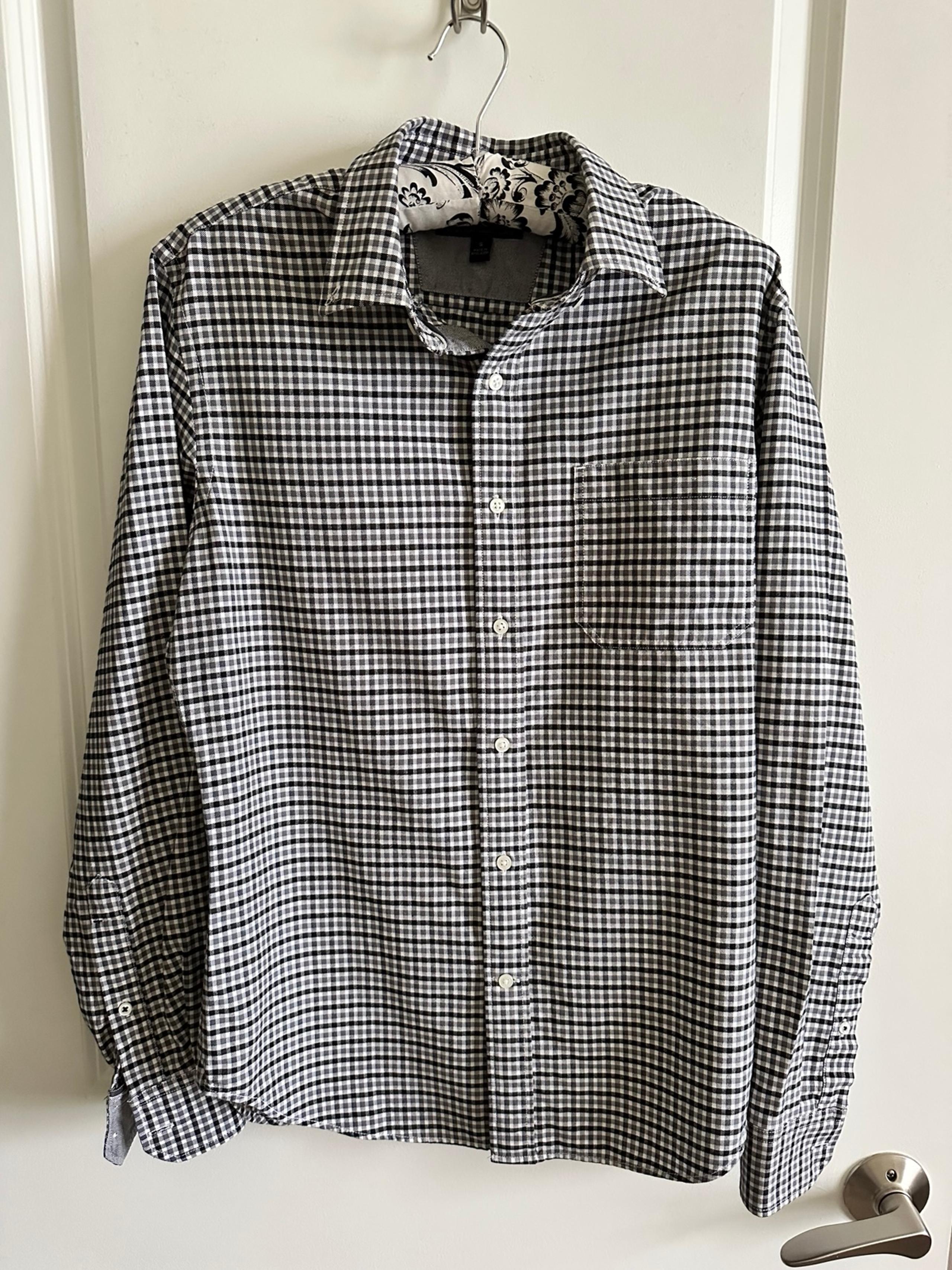 Banana Republic Men’s Slim Fit Oxford Tailored Long Sleeve Plaid Shirt Size S