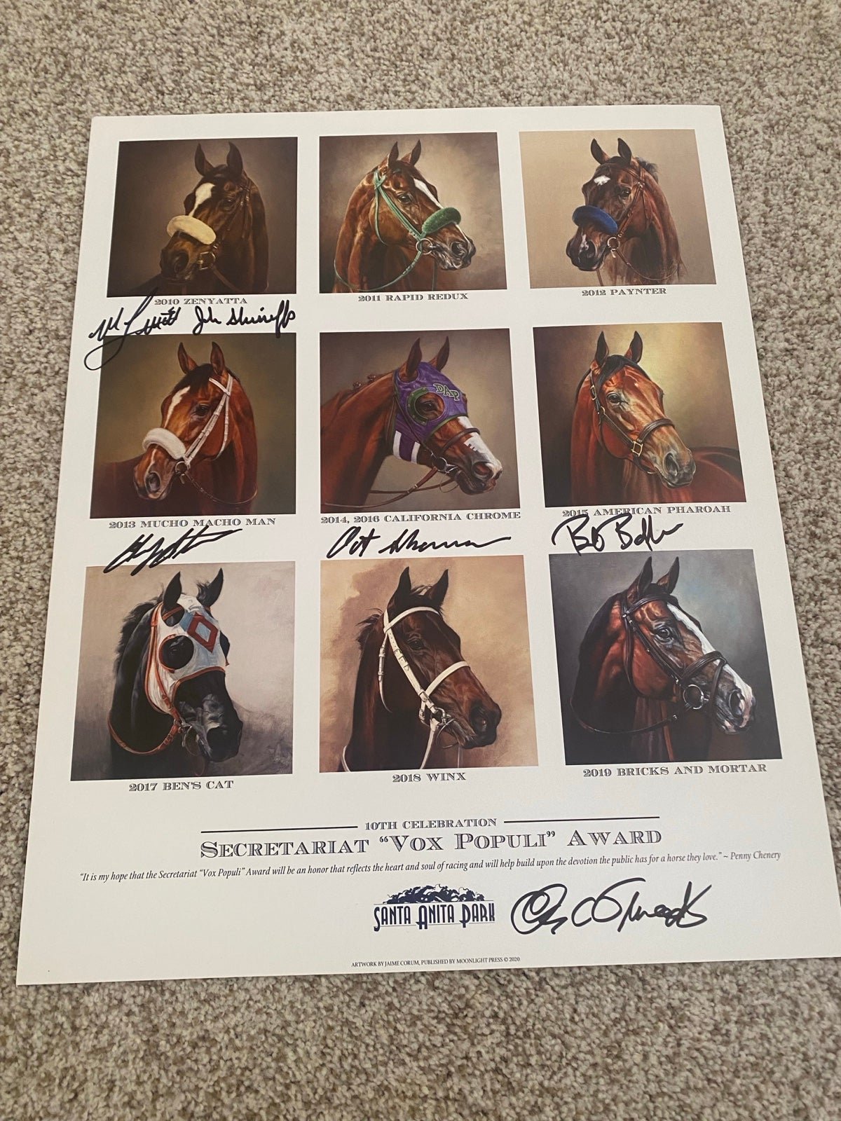 Santa Anita Vox Populi signed print