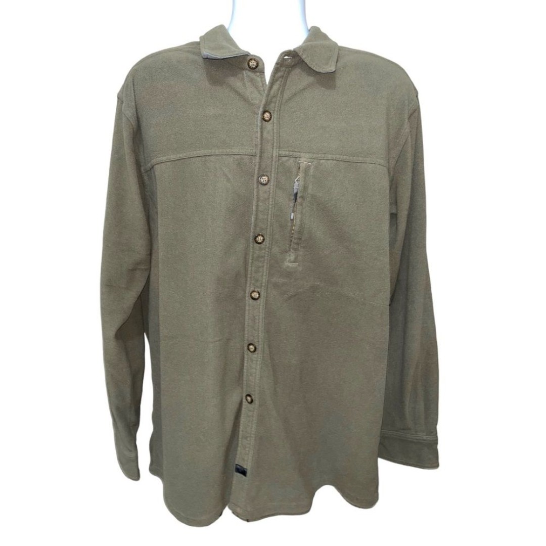 Men’s The North Face Green Button Up Fleece Sweater - XL