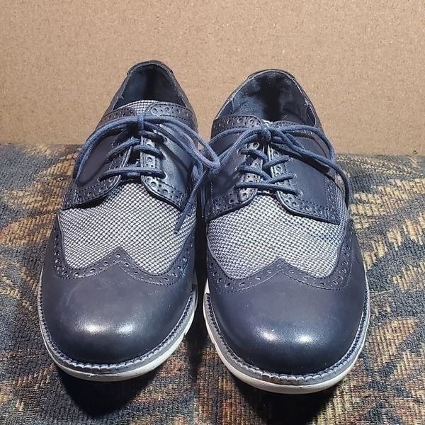 Cole Haan Zerogrand Men Grand OS Blue/Navy Wingtip Leather Oxford Size 8.5