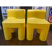 (Lot of 2) Vintage Little Tikes Yellow CHUNKY Child Size Chairs 16”x11”x11”