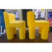 (Lot of 2) Vintage Little Tikes Yellow CHUNKY Child Size Chairs 16”x11”x11”