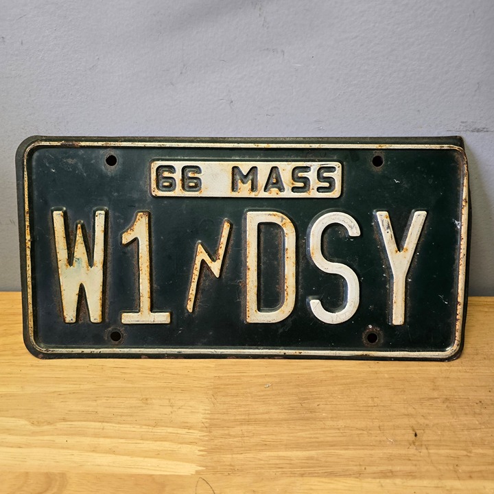 Vintage Rare 1966 Massachusetts Amateur HAM Radio Car License Plate Tag W1DSY