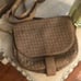 Charles Jourdan Leather basket weave Crossbody bag taupe