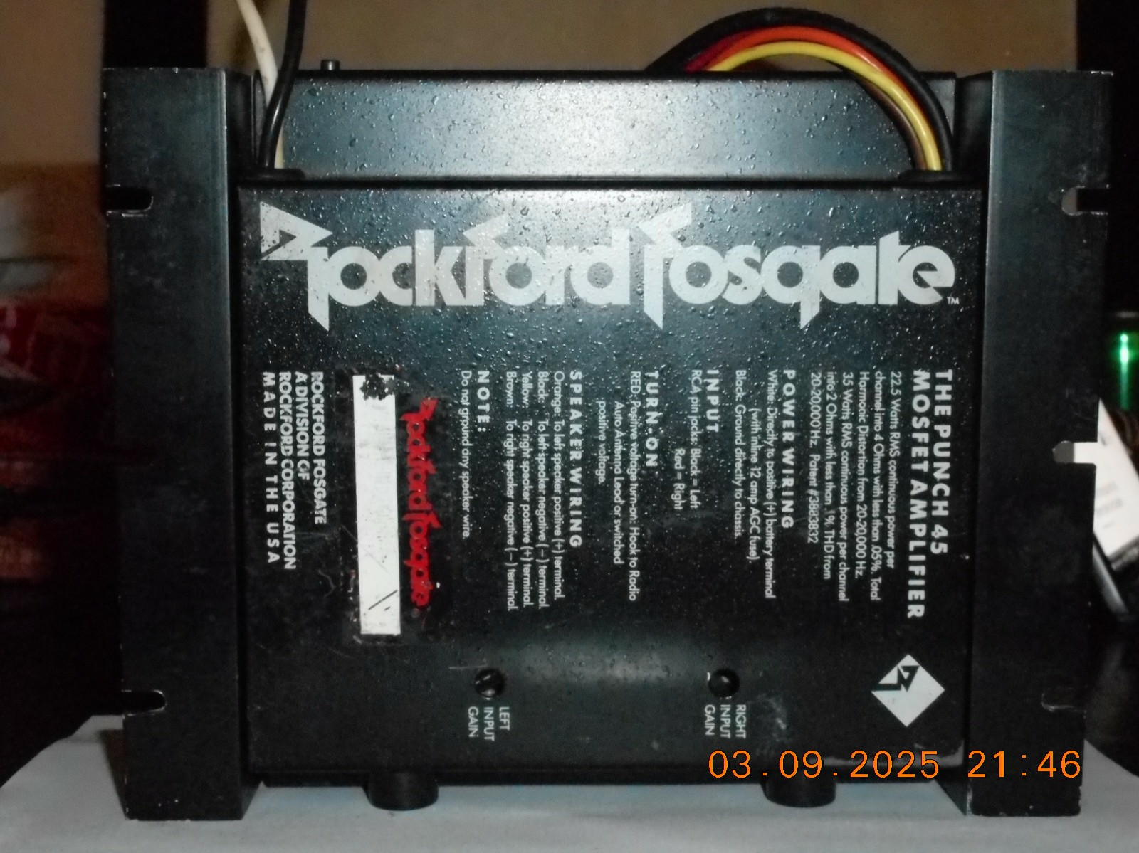 ROCKFORD FOSGATE PUNCH 45 POWER AMPLIFIER VINTAGE