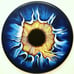 Abstract human iris painted on a round 30x30 canvas.