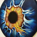 Abstract human iris painted on a round 30x30 canvas.