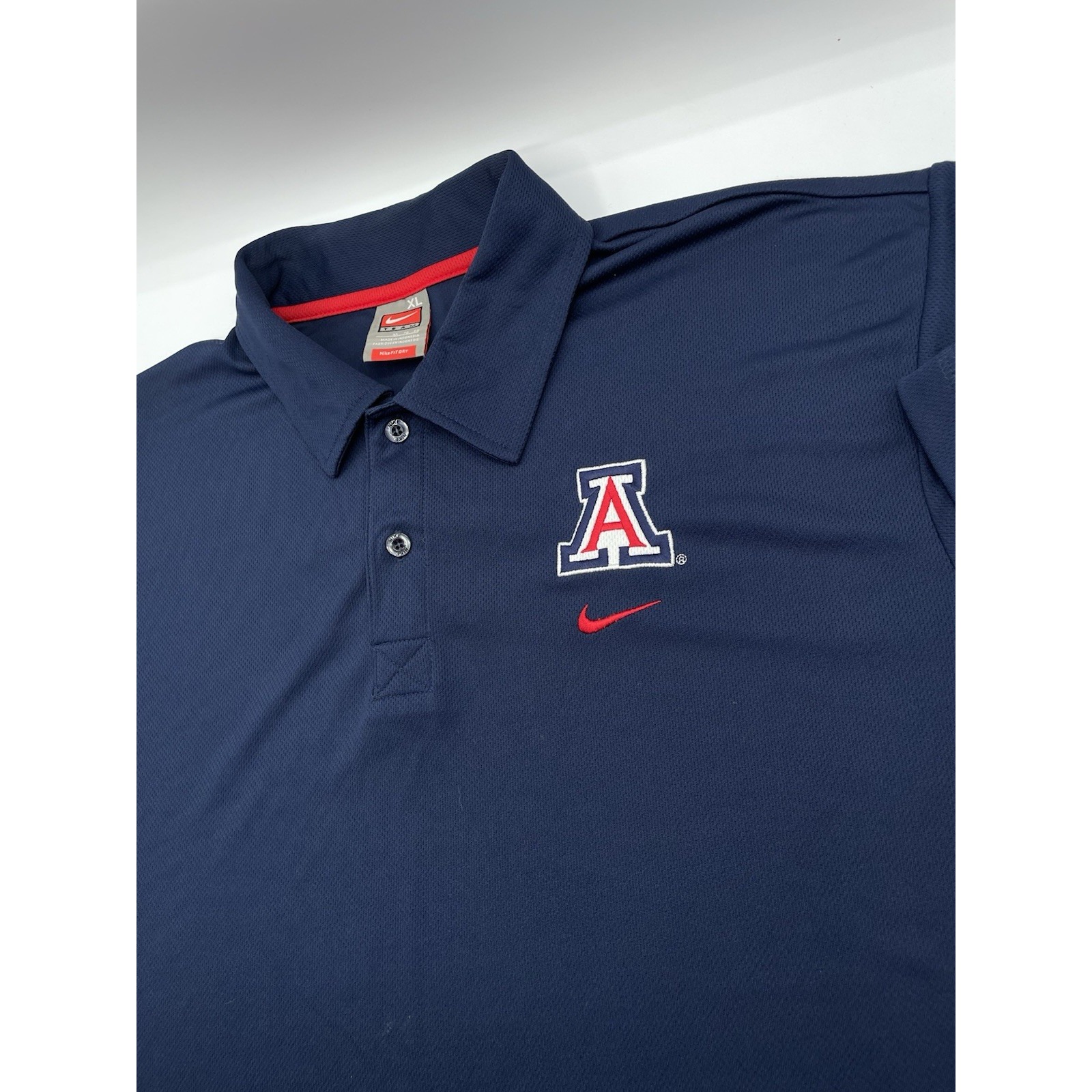 Vintage Nike polo Shirt Arizona Wildcats 90s Navy Embroidered Red Swoosh XL