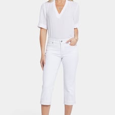 NYDJ Marilyn Straight Crop White Jeans 10P NWT