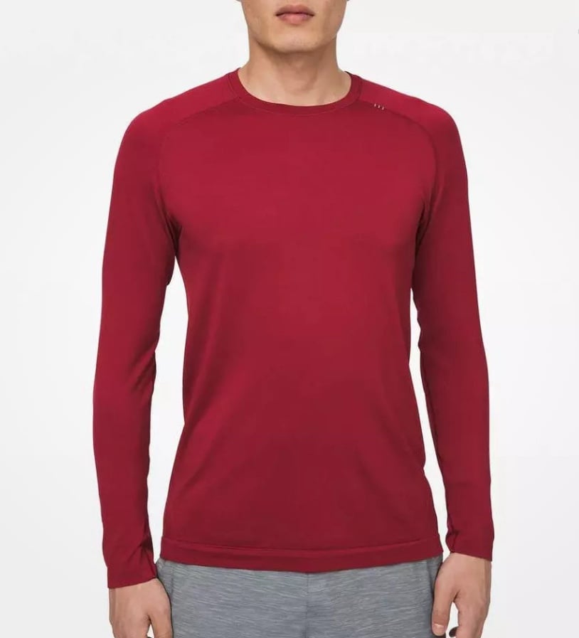 Lululemon Metal Vent Tech Long Sleeve T-Shirt Crewneck Heather Prep Red