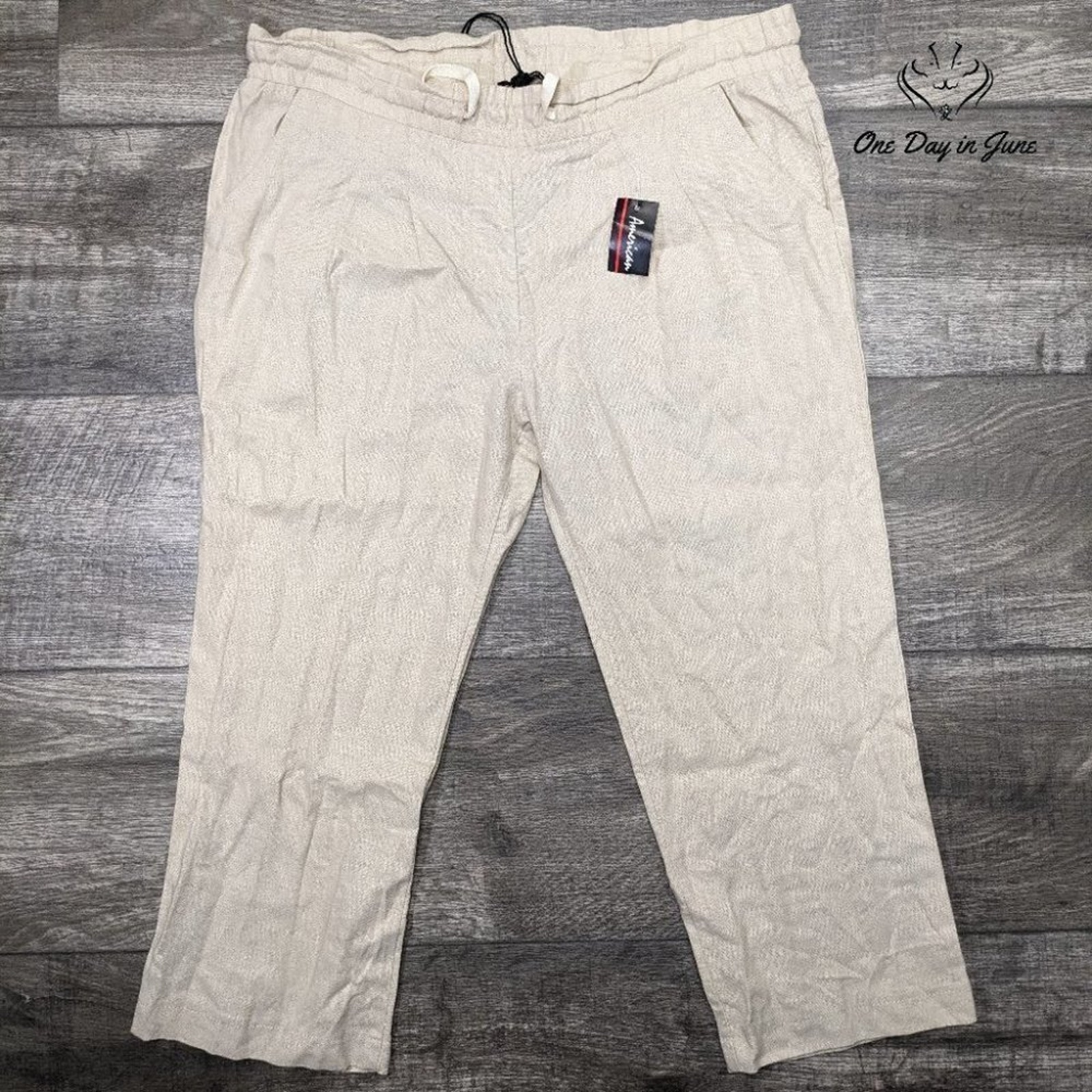 Chocolate Casual Linen Cropped Pants Size L