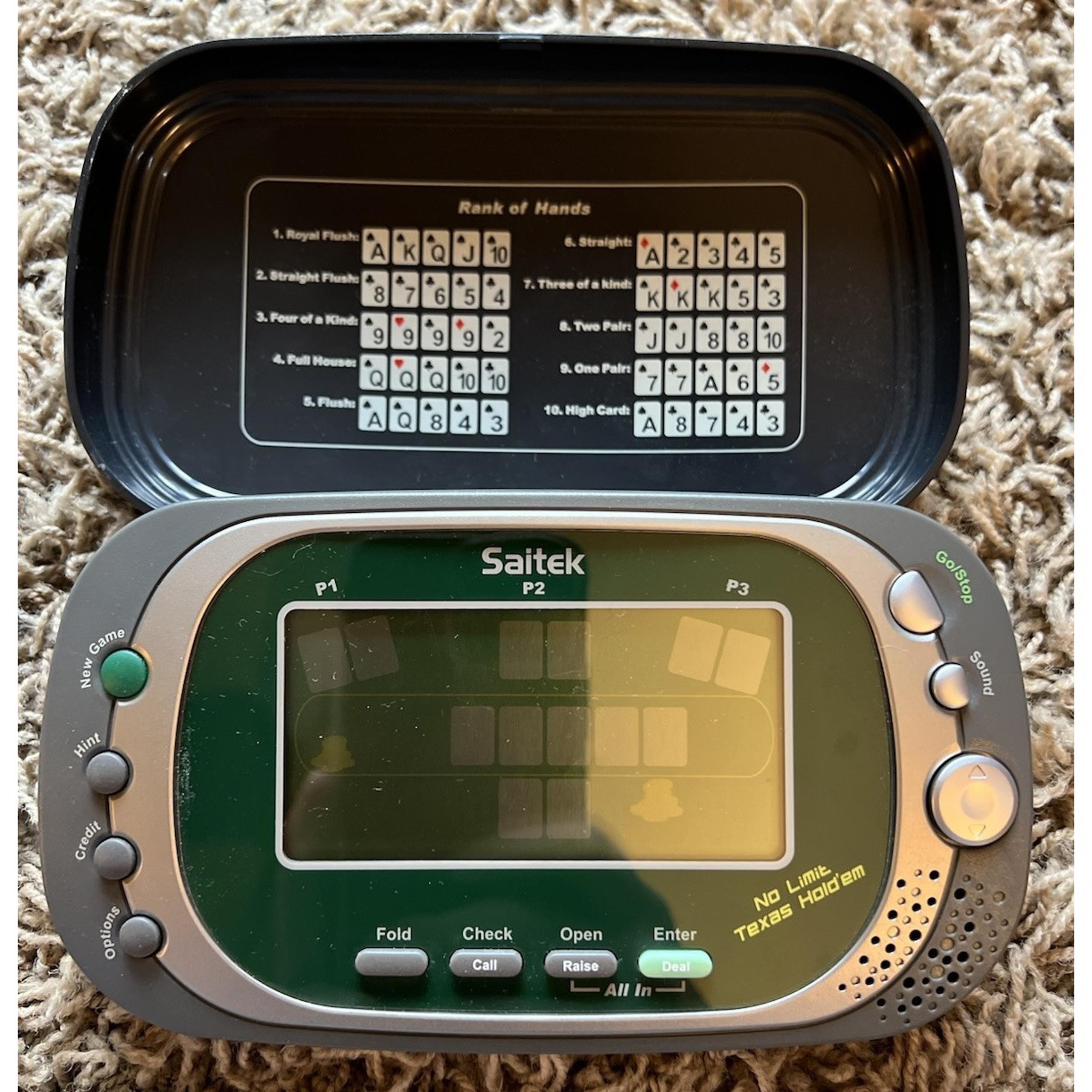 Saitek No Limit Texas Hold 'em Poker Electronic Handheld Video Game C102 Works!