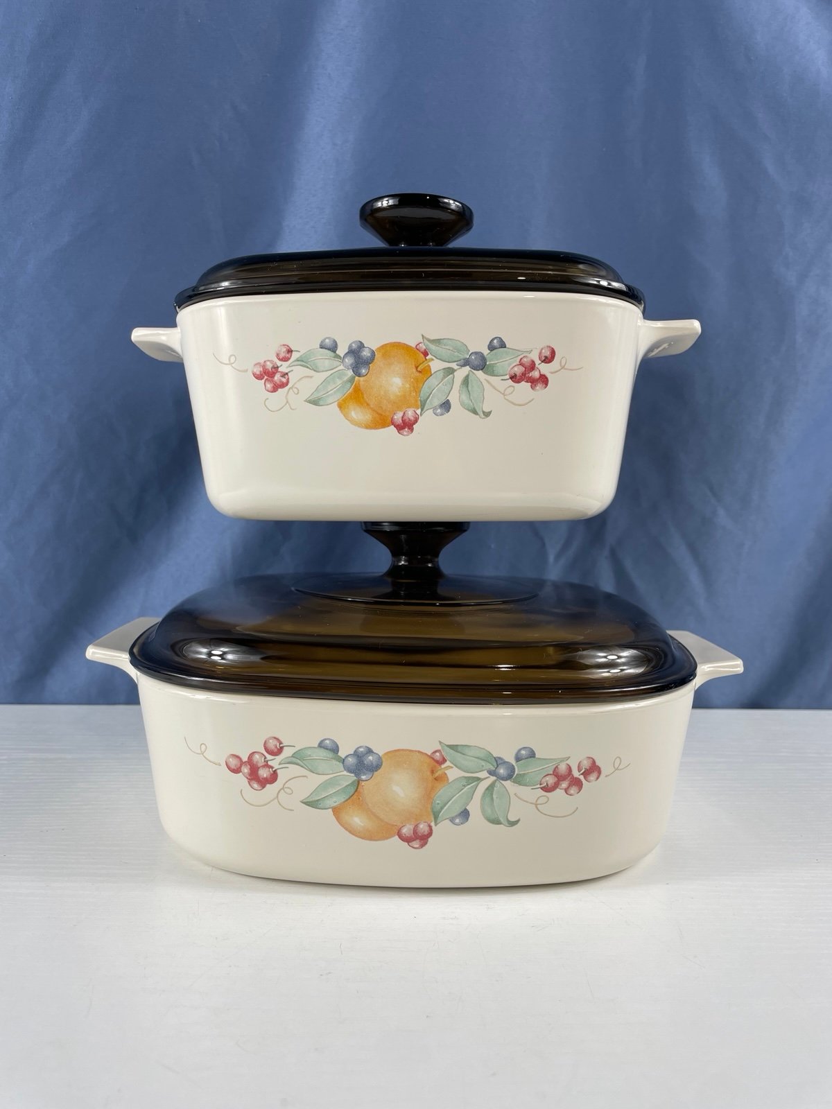 Corning wate Set Of 2 abundance fruit Casserole Baking Dish with lids