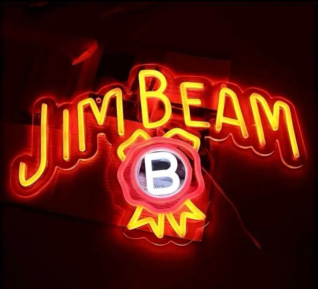 Jim Beam Hanging LED Neon Light Bar Entertainment Room Bright Home Wall Decor