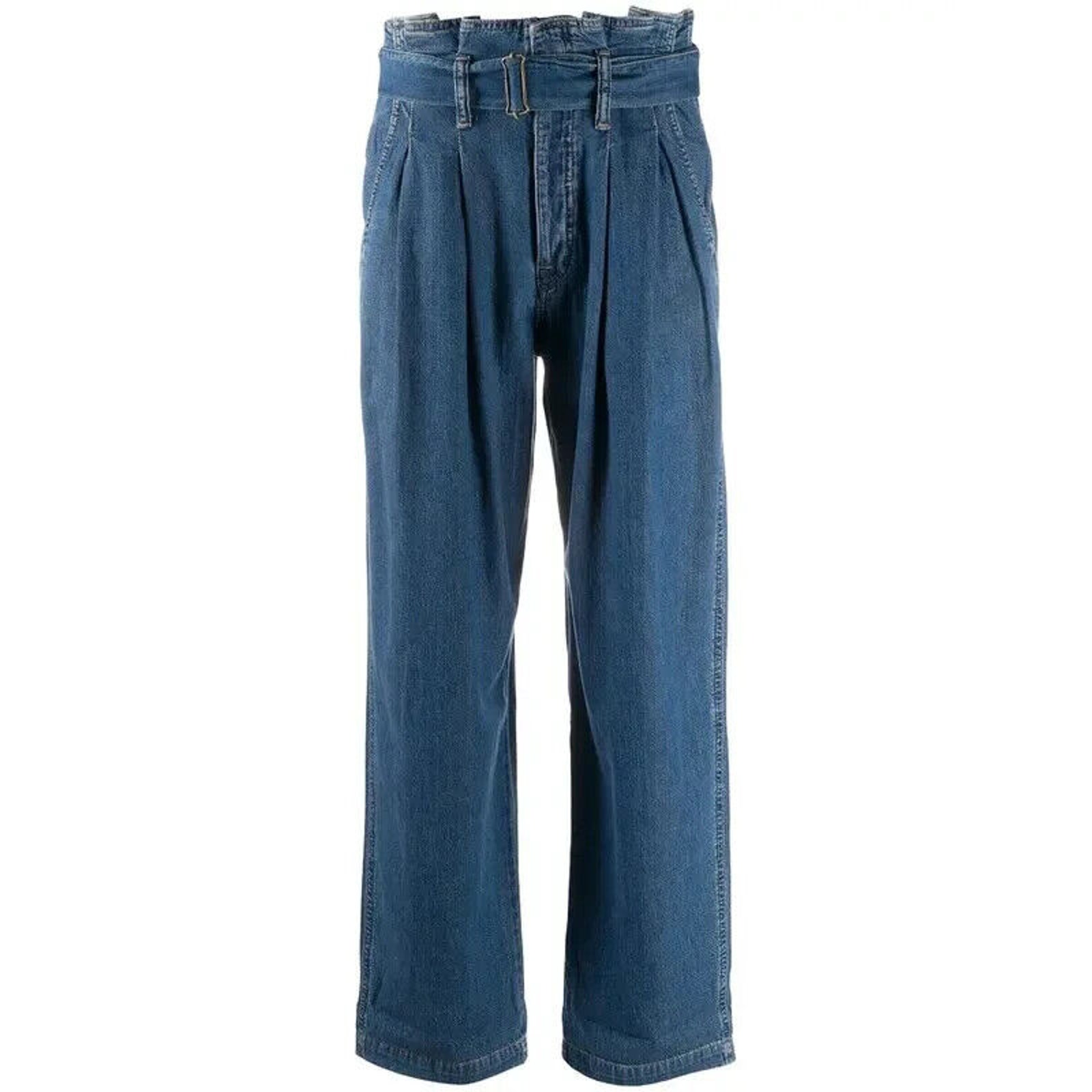 POLO RALPH LAUREN RETRO STYLE DENIM PAPER BAG PLEATED BELTED JEANS - NWT SZ 28
