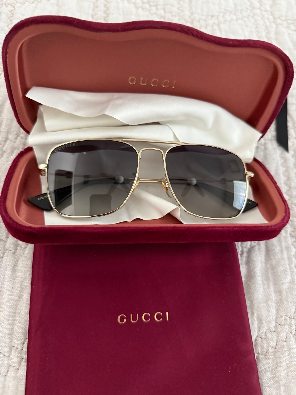 Gucci GG10108S Polarized Gradient Square Sunglasses