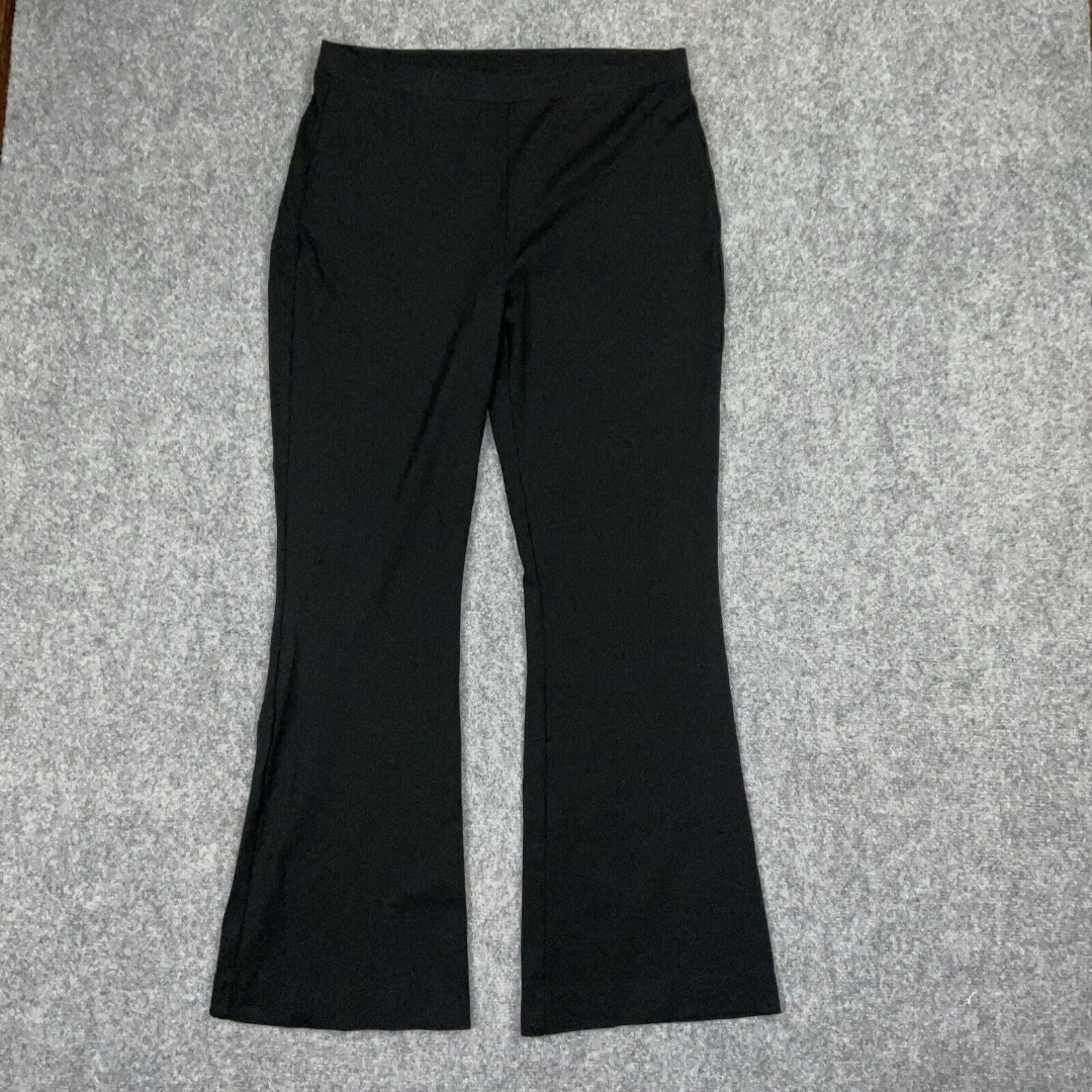 Kobi Halperin Pants Womens Size L Black Knit Stretch Flare Business Party