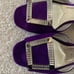Prada Jeweled-Buckle Suede Mule Slides