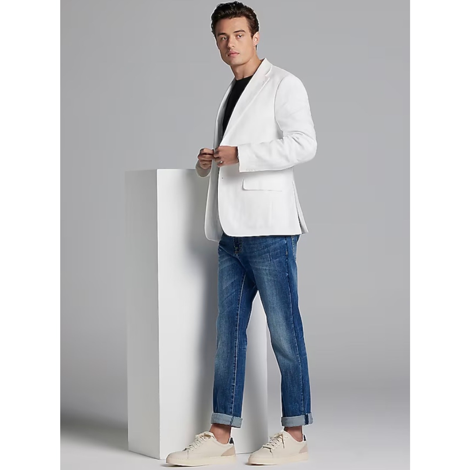 NWT 360 Tommy Hilfiger Modern Fit Linen Suit Jacket, White, 40R