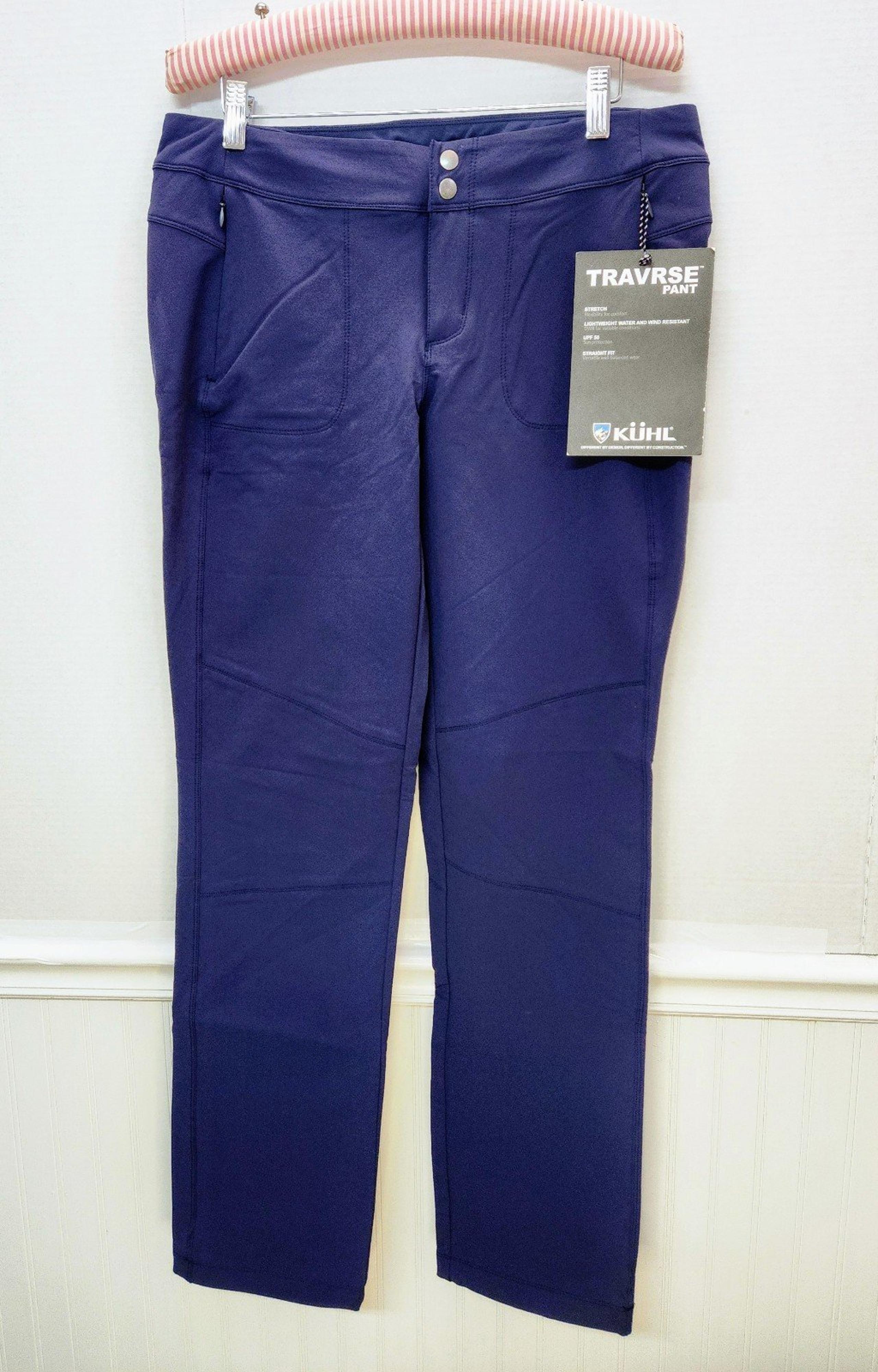 TRAVRSE Women's Softshell Hiking Pants Size 12 Reg Blue Stretch Upf 50+ - Kuhl