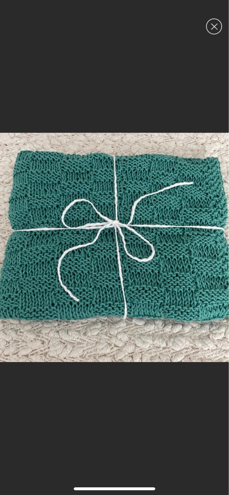 New hand knit green neutral gender baby blanket