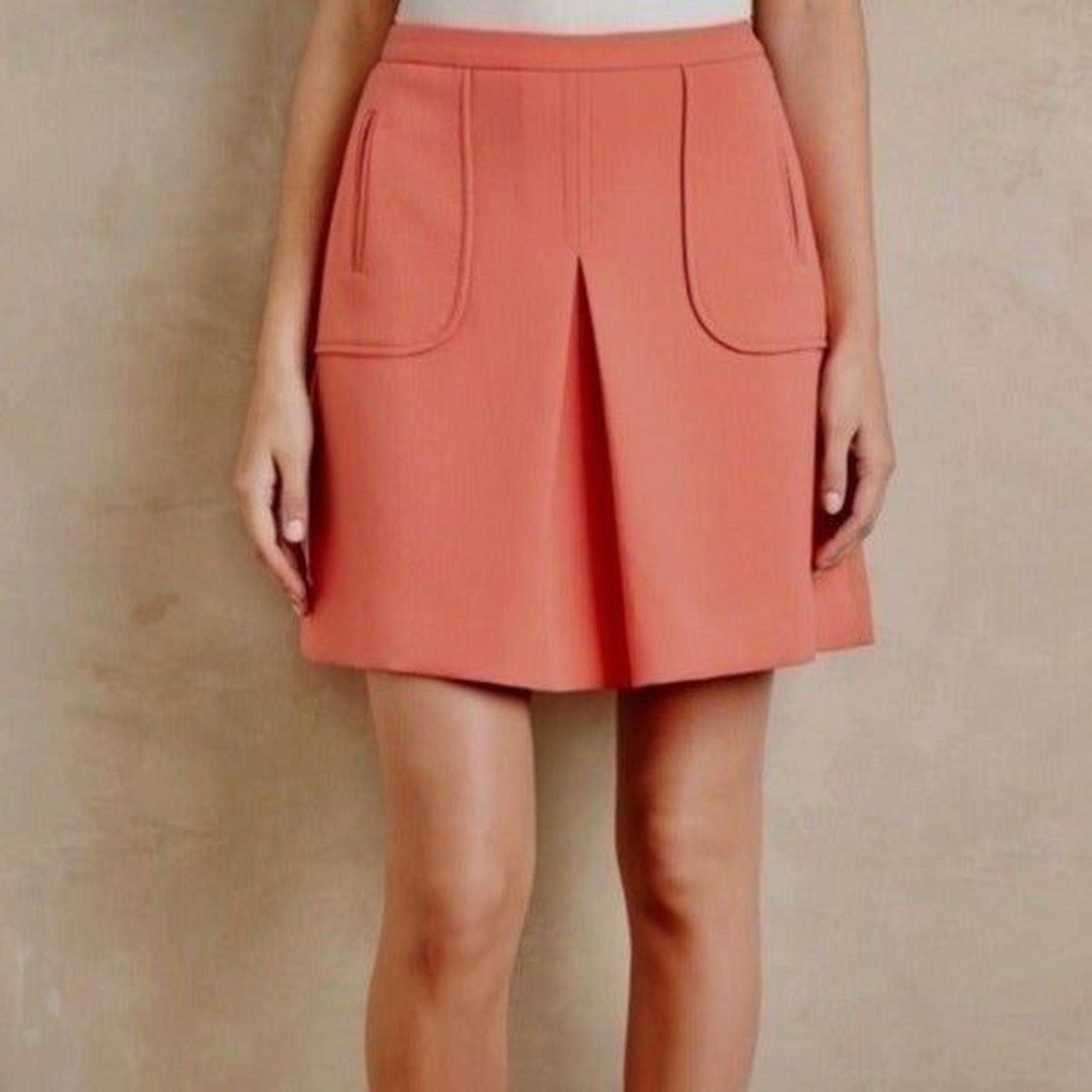 Anthropologie Maeve Coral A-Line Skirt