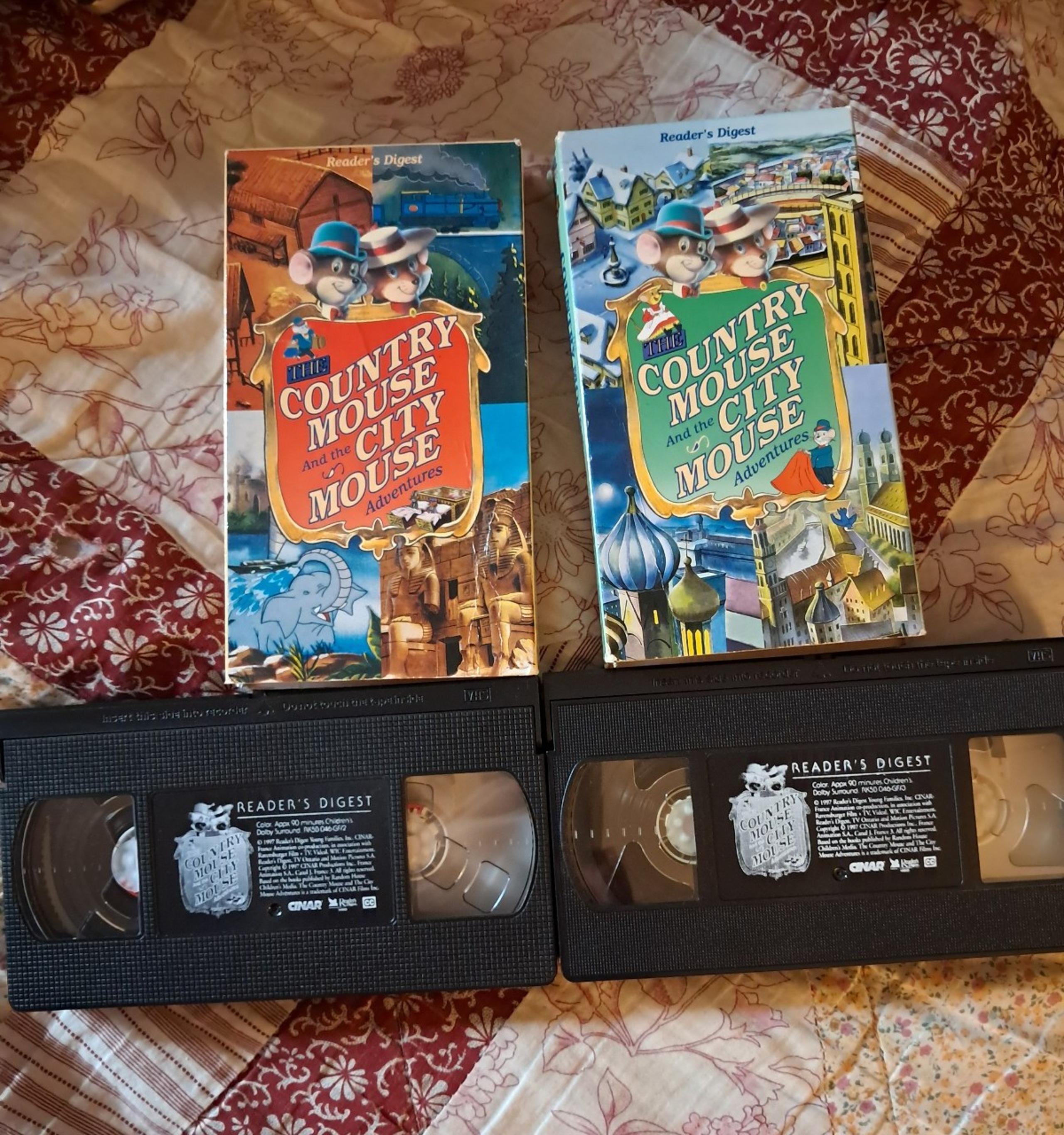 1997 Readers Digest The Country Mouse and The City Mouse Adventures VHS set of 2