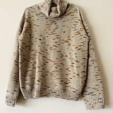 Avantlook Chunky Knit Oversized Mock Neck Pullover Sweater Women Sz M Fisherman
