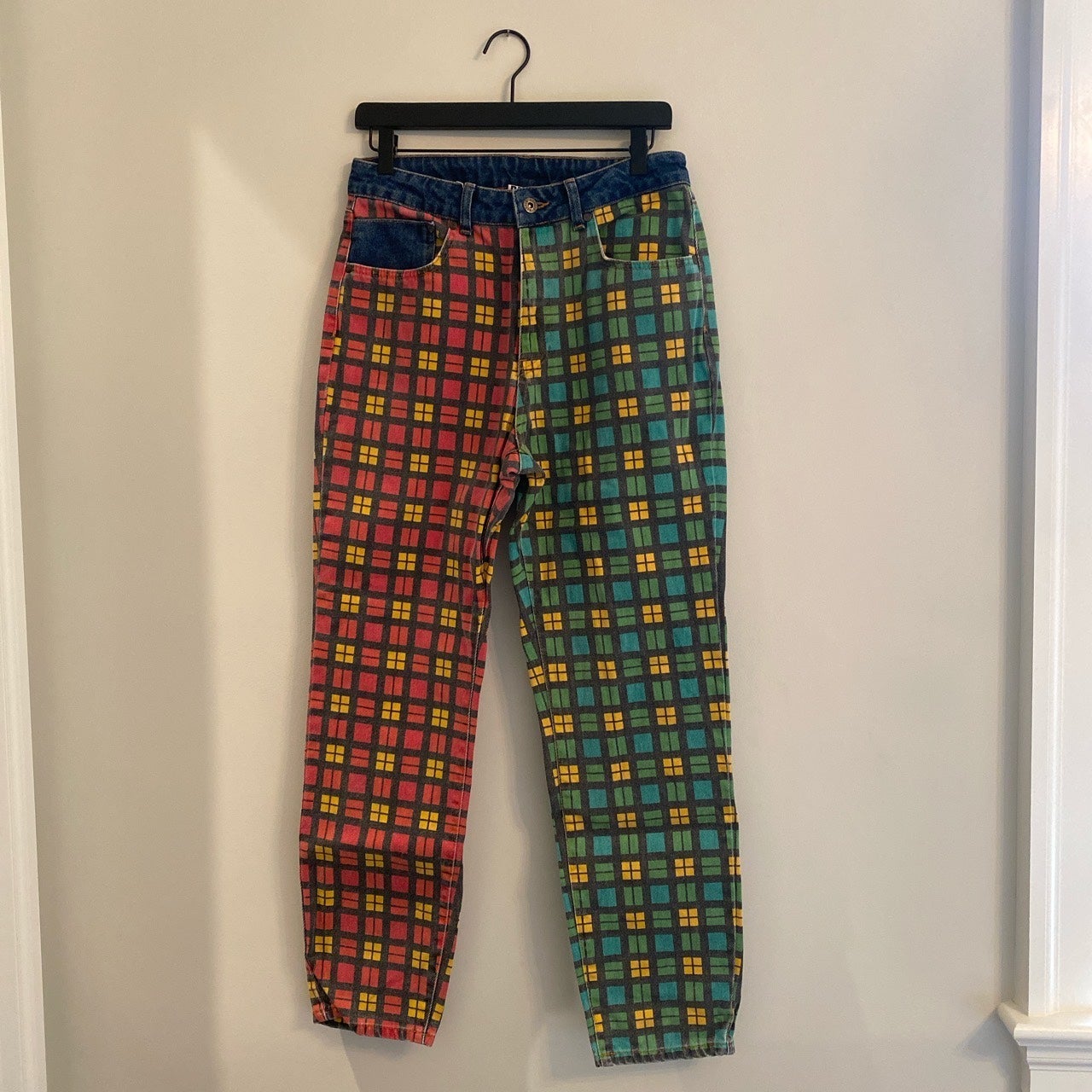 Rare The Ragged Priest Hot Rod Mix Check Mom Jeans WORN ONCE