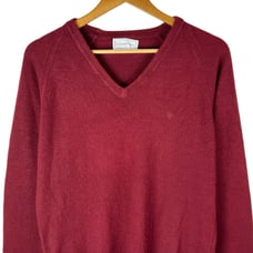 Vintage 90s Christian Dior Mens M Sweater V-Neck Pullover USA Preppy Soft Logo