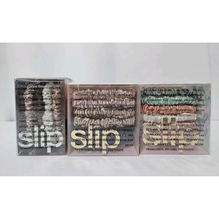 Slip Scrunchie Skinny Variety Set - Neutrals, Summer Pastels, Crystal Collection