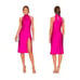 Amanda Uprichard Stanford Side-Slit Turtleneck Pink Midi Dress NWT Size L